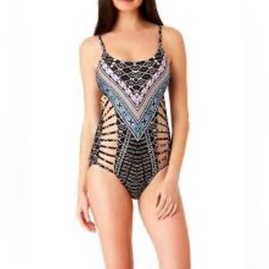 No Boundaries Retro One Piece Swimsuit Women's Sz Xl